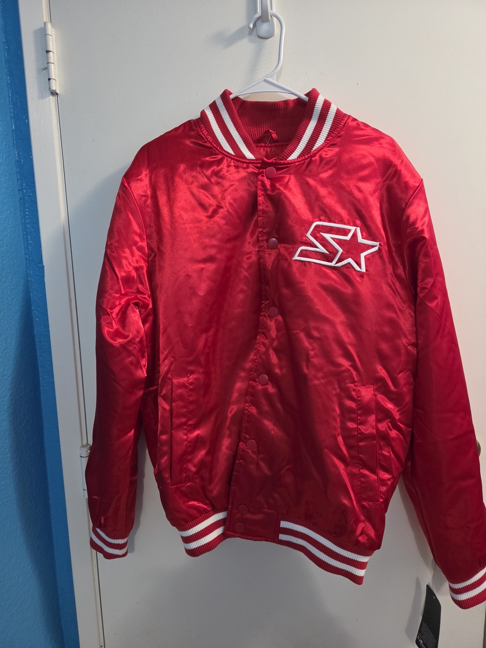 NWT Men's Red Satin Medium Starter Jacket